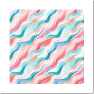 Pastel Ripples: Modern Abstract Waves Unleashed Posters and Art